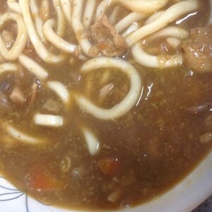 カレーの残りでカレーうどん